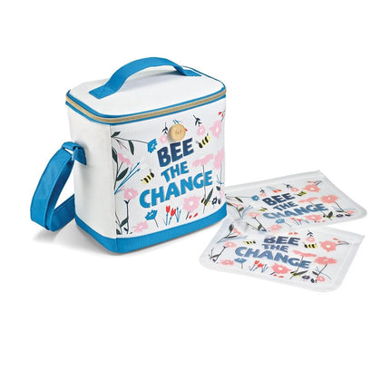 Fit & Fresh Insulated Lunch Box for Kids Boys & Girls, Lunch Bag for Kids with 2 Reusable Snack Bags, School Lunch Box, Bee The Change