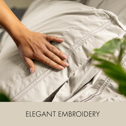 ClevaHome King Size Sheet Set - 6 Piece Soft Luxury Sheets, Oat Milk