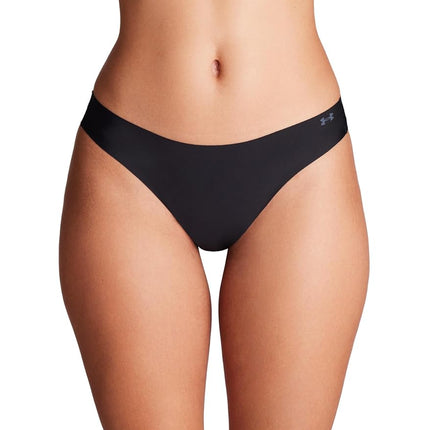 Under Armour Women's Pure Stretch Thong Underwear, 3-Pack, Black - Core, M