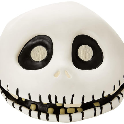 Disguise Men's The Nightmare Before Christmas Jack Skellington Latex Mask, White/Black, One Size Adult