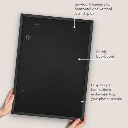 Americanflat 24x34 Poster Frame - Matted to 20x30 - Engineered Wood - Black
