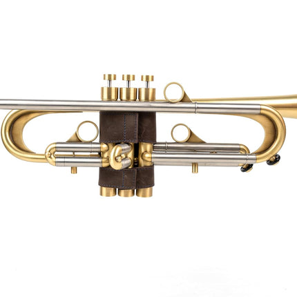 Trumpet valve guard by KGUBrass is the leather trumpet valve protector made of luxurious mild and thick material; use as protection from corrosion, scratches and stains (Brown (Blue thread))