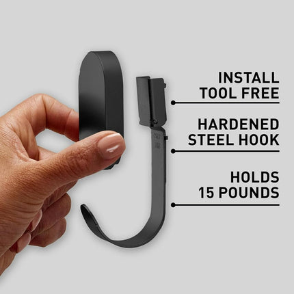 3M CLAW 15 lb. 2 Drywall Black Hooks & 2 Extra Picture Hangers, Heavyweight Hanging Solution for Backpacks, Jackets, Pictures and Room Decor, Cute Wall Hooks - 4 Pack