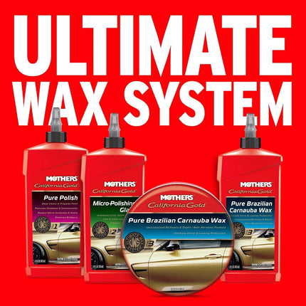 Mothers 35550 California Gold Pure Brazilian Carnauba Wax Paste, 12-Ounce (Ultimate Wax System, Step 3)