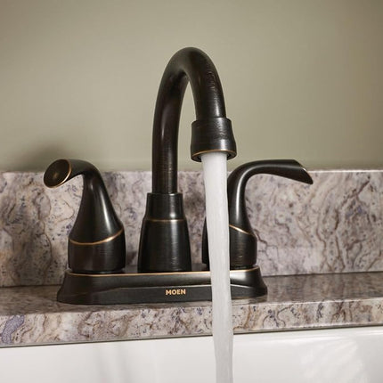 Moen 84115BRB Idora 4 in. Centerset 2-Handle Bathroom Faucet in Mediterranean Bronze