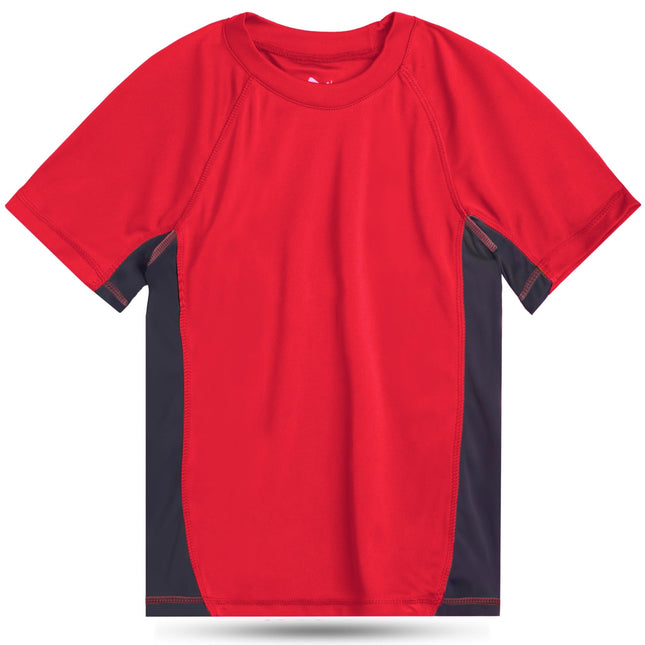 Kanu Surf Big Boys' CB Swim Shirt, Red, X-Small (6