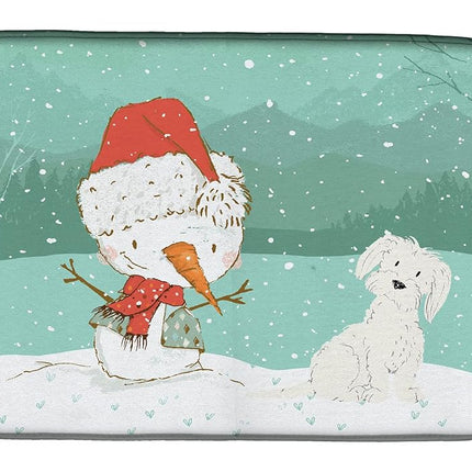 Caroline's Treasures CK2094DDM Maltese Snowman Christmas Dish Drying Mat, Polyester, Multicolor