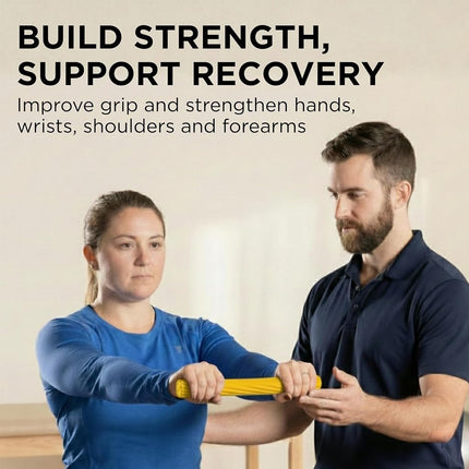 TheraBand FlexBar Resistance Bar For Medial Epicondylitis, Prevent Tendonitis and Improve Grip Strength, Relieve Pain From Tennis Elbow, Golfers Elbow, and Tendinitis, Extra Light, Beginner