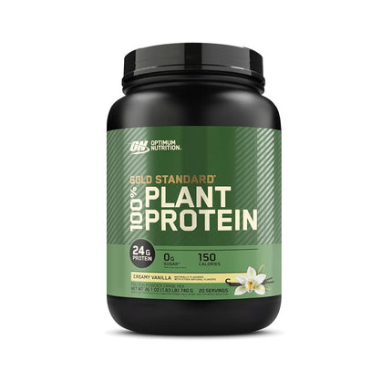 OPTIMUM NUTRITION Gold Standard 100% Plant Protein Creamy Vanilla, 727g, 20 Serve - [2024/2025 plastic neck band packaging may vary]
