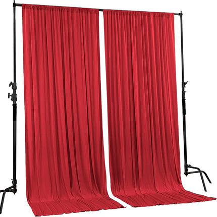 AK TRADING CO. 10 feet x 10 feet Polyester Backdrop Drapes Curtains Panels with Rod Pockets - Wedding Ceremony Party Home Window Decorations - RED (DRAPE-5x10-RED)