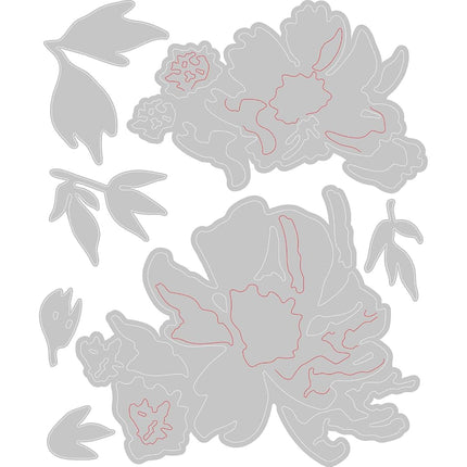 Sizzix Thinlits Die 665209 Brushstroke Flowers #1 by Tim Holtz 7 Pack, Multicolour, One Size