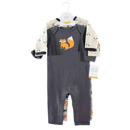 Hudson Baby Baby Cotton Union Suit, 3 Pack, Forest, 18 Months