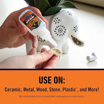 Gorilla Ultimate Super Glue, Clear Glue, 15 Grams (Pack of 1) - Fast-Setting Cyanoacrylate for Quick Fixes & Repairs with Anti-Clog Cap