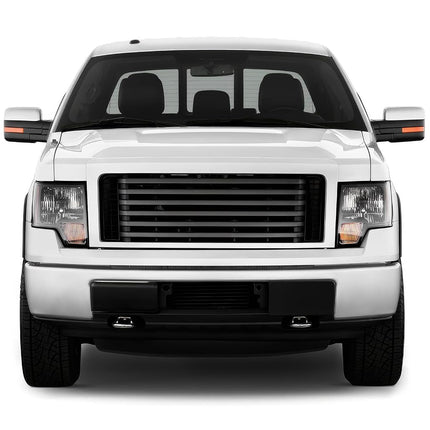 DNA MOTORING Parachoques delantero compatible con Ford F-150 09-14, sin recorte para faros antiniebla, cromado, BUMP-F-F15009-FB-02-CH