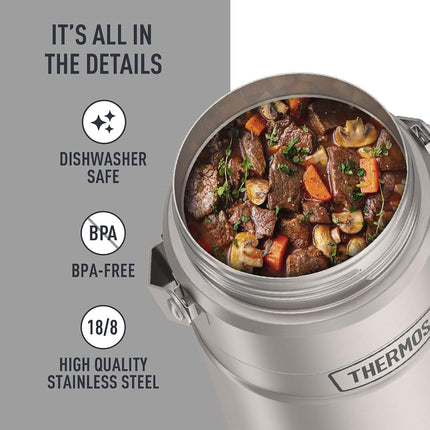 47-Ounce Stainless King Big Boss Stainless Steel Food Jar with 2 Inner Containers (Silver), SK3030MSTR4