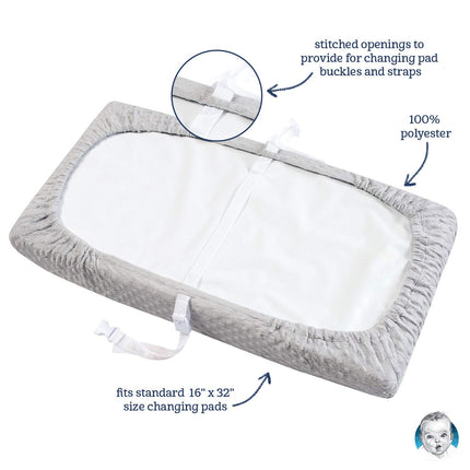 Gerber Baby Boys Girls Neutral Newborn Infant Baby Toddler Nursery Changing Pad Cover, Dotted Light Gray, 16" x 32"