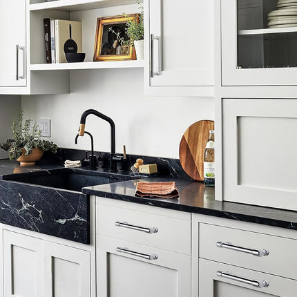 khtumeware Polished Chrome Cabinet Pulls - Center to Center 3" (Approx. 76MM) - Pack of 6 - Kitchen Handles for Cabinets Cupboard Handles Drawer Pulls.