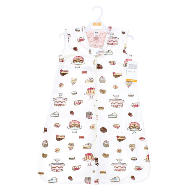 Hudson Baby Unisex Baby Plush Faux Fur Sleeping Bag, Wearable Blanket, Sweet Bakery, 6-12 Months