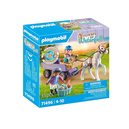 Playmobil 71496 Horses of Waterfall: Pony Carriage, a magical pony ride, thrilling adventures at Waterfall Ranch, detailed play sets suitable for children ages 4+