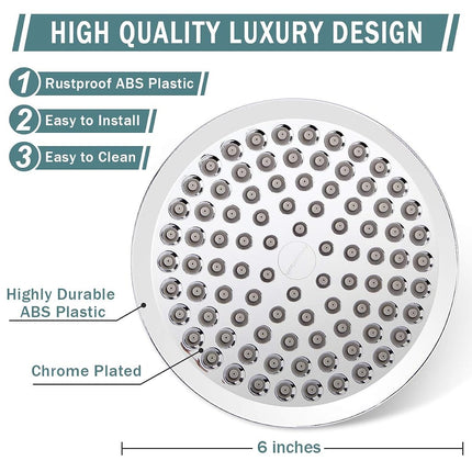 Pommeau de Douche Filtrant Taiker, Tête de Douche Pluie Haute Pression/Combo Douchette Filtrante, Luxe Moderne Chromé avec Tuyau Anti-fuite de 152 cm et Support (Argent)