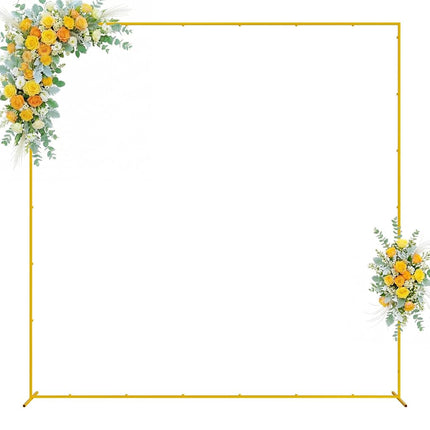 Soporte de telón de fondo de arco de boda Wokceer cuadrado de 8 x 8 pies, arcos de boda para ceremonia, marco de arco de metal para globos para boda, fiesta de cumpleaños, cenador de jardín, decoración de eventos de aniversario