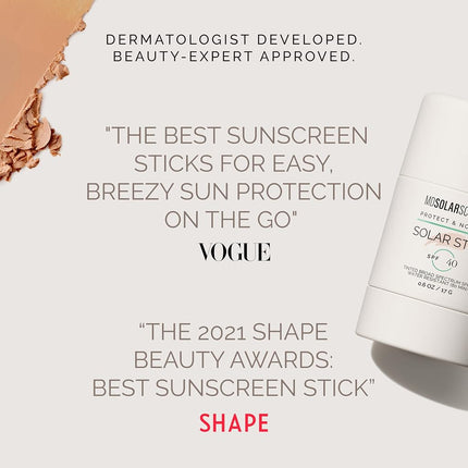 MDSolarSciences Stick Solaire Teinté SPF 40 - Se fond parfaitement à la peau - Léger, Fini Mat - Formule Minérale Pure - Sans Traces Blanches - Sans Parfum et Vegan - Écran Solaire 16 g