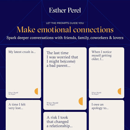 ESTHER PEREL Where Should We Begin Game of Stories - Interactive Conversation Cards for Couples, Friends & Co-Workers - 200 Cards & Dice - 2-6 Player Card Games