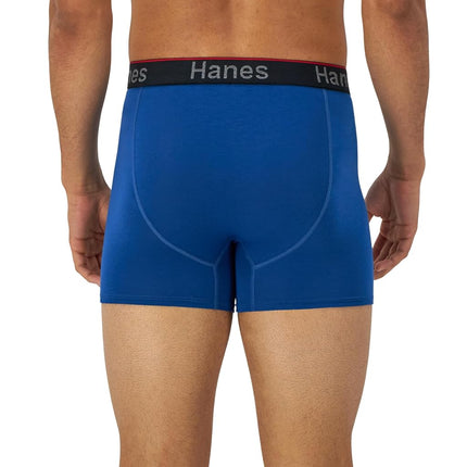 Hanes Men's Total Support Pouch Boxer Brief Underwear, Anti-Chafing, Moisture-Wicking Odor Control, 3-Pack, Trunks-Black/Blue/Olive – 3 Pack, XXL (Pack of 3)