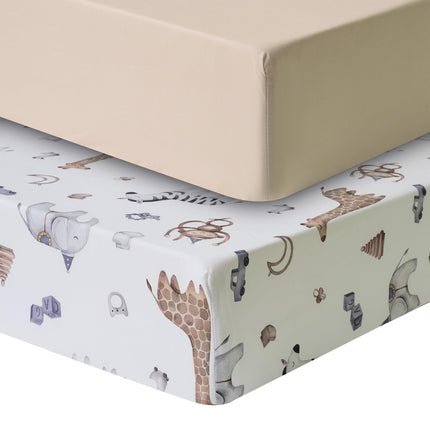 2 Pack Crib Sheets for Boys & Girls – Snug Full El