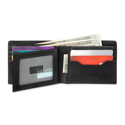 Calvin Klein Men's RFID Blocking Leather Bifold Wallet, Black Slimfold, One Size
