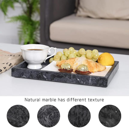 Marble Bathroom Vanity Tray, Black, 12"x 8" x1.2"