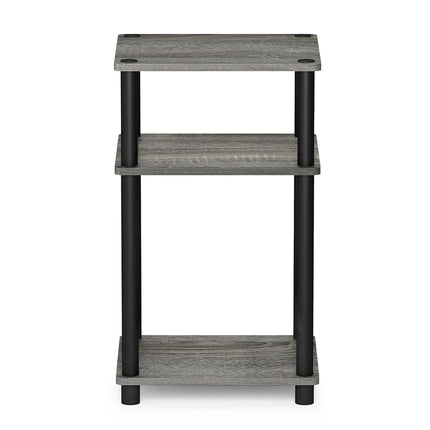 Furinno JUST Side Table, 3-Tier End Table, Open Shelves Night Stand, Bedside Table, Toolless Assembly, for Living Room, Bedroom, French Oak
