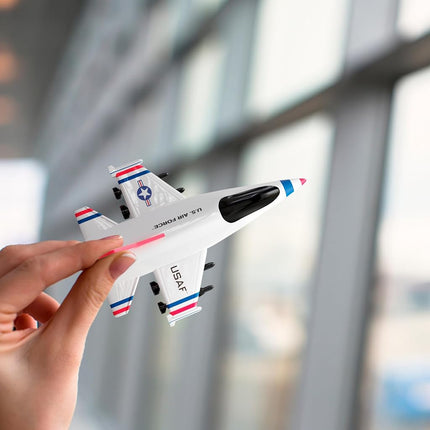 Lollipop US Air Force 4-Pack Toy Jet Squadron Die Cast Airplanes, Pull Back Military Fighter Jets, Diecast Air Plane Models