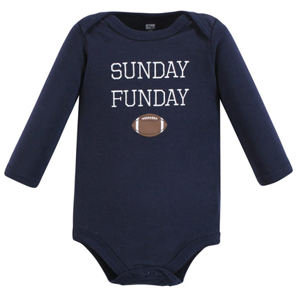 Hudson Baby unisex-baby Cotton Long-sleeve Bodysuits, Sports Stripes, 6-9 Months