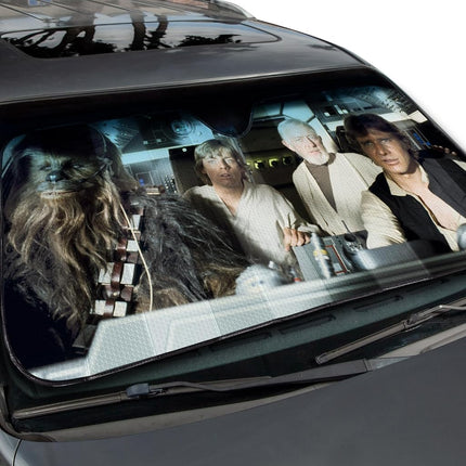Plasticolor Accordion-Style Windshield Sunshade - Millennium Falcon Cockpit - Black - Car Compatible