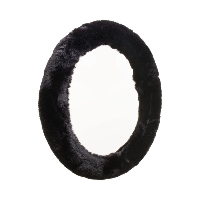 Custom Accessories® Black Ultra-Soft Fur Steering 