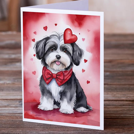 Caroline's Treasures DAC5360GCA7P Havanese My Valentine Greeting Cards Pack of 8 Blank Cards with Envelopes Whimsical A7 Size 5x7 Blank Note Cards
