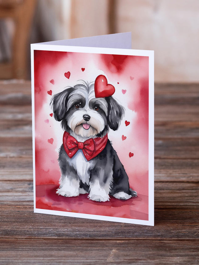 Caroline's Treasures DAC5360GCA7P Havane Mon Valentin Lot de 8 Cartes de Vœux Vides avec Enveloppes Taille A7 Fantaisiste 5x7 Cartes Blanches
