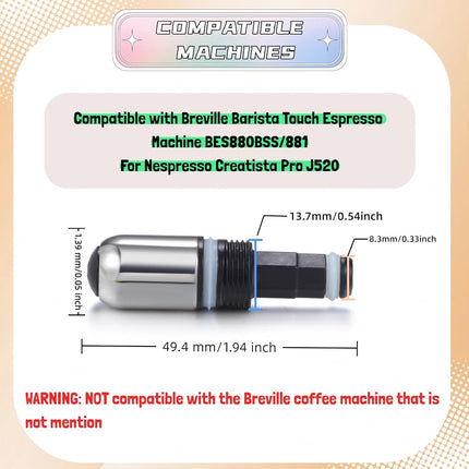 Algasan Steam Wand tip kit Compatible with Breville Sage Barista Touch BES880/881 Nespresso Creatista Pro J520, steam Nozzle 4 Hole with o Ring, Original Part Number SP0022926