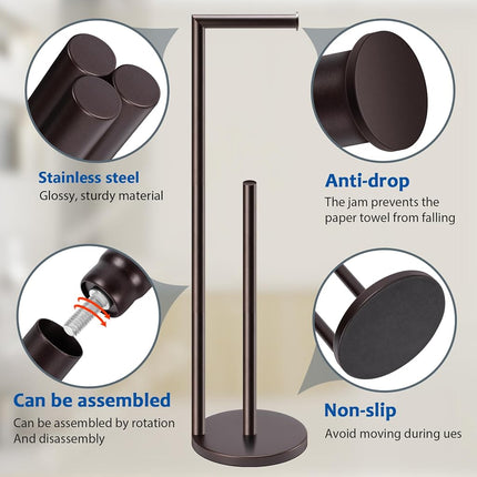 Toilet Paper Holder Stand,Toilet Paper Holder Free Standing,Bronze Toilet Paper Roll Holder for 4 Rolls,Toilet Paper Stand