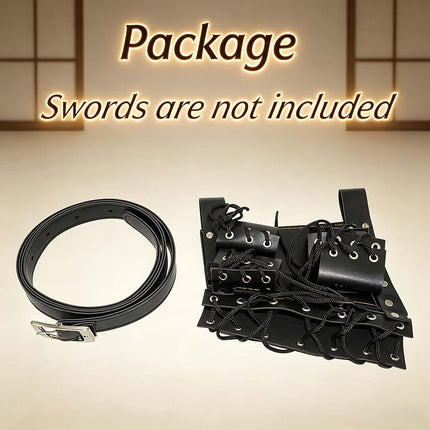 Sword Bag Sword Carry Case Back Strap Waistband for Ninja Hero Cosplay Anime Costume, Waistband for Three Sword