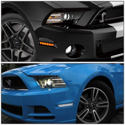 DNA Motoring BL-FM10-LED-CH Clear Lens LED Front Side Markers [For 10-14 Ford Mustang]