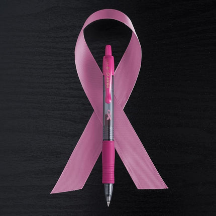Pilot G2 Breast Cancer Awareness Pink Pens with Black Ink, Retractable Gel Ink Rolling Ball, Fine Point, Dozen Box -31332