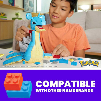 MEGA Pokémon Lapras: Mechanische, detailreiche Lapras-Figur Zum Zusammenbauen mit Einer Größe von Circa 18 cm