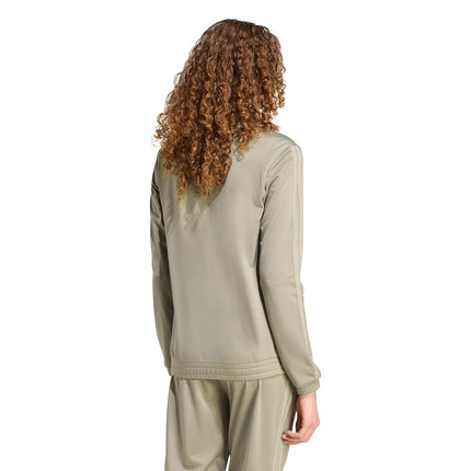 adidas Women's Tricot Track Top & Bottoms, Silver Pebble/Track Top, XS