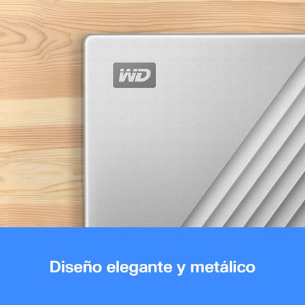 WD 5TB My Passport Ultra for Mac, portable external hard drive, USB-C, Mac Compatible, portable external storage, software with defense against ransomware, backup and password protection, Silver