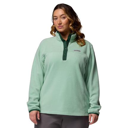 Columbia Women's Benton Springs 1/2 Snap Pull Over 2, Fleece Pull Over, New Mint/Rain Forest, S