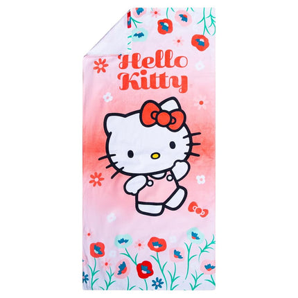 Toalla de playa supersuave de algodón para niños Franco, 147 cm x 71 cm, Hello Kitty