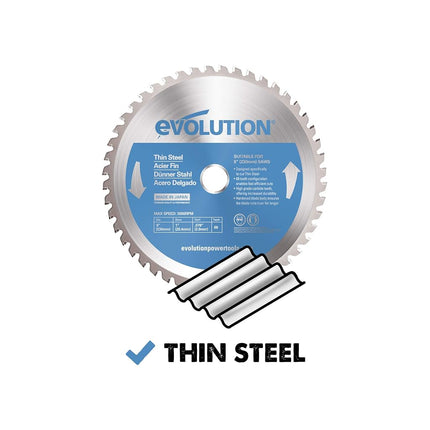 Evolution Power Tools 230BLADETS Thin Steel Cutting Blade, 9-Inch x 68-Tooth