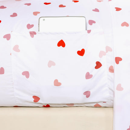 Elegant Comfort Softest and Coziest 6-Piece Sheet Set - 1500 Premium Hotel Quality Microfiber - Deep Pocket, Wrinkle Resistant 4-Piece Heart Pattern Bed Sheet Set, Twin XL, Valentina